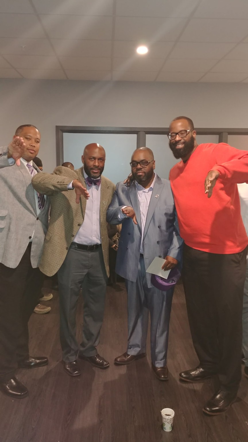 Fall 2009 line members posing together in jackets